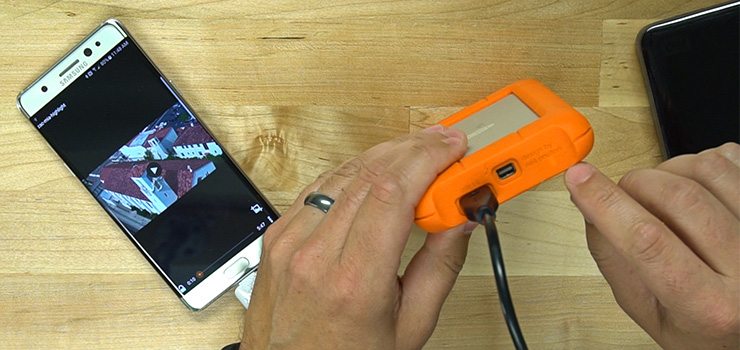 Connect a Samsung Note 7 to a Solid State Drive SSD