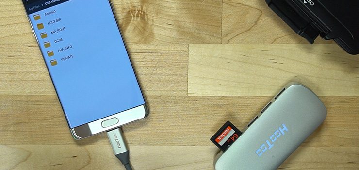 Connect a Galaxy Note 7 to a USB SD Card Reader